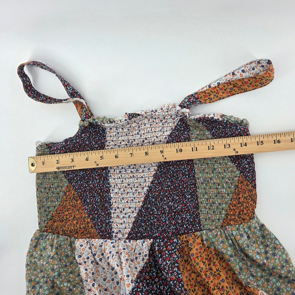 Universal Threads Patchwork Floral Smocked Midi D… - image 7